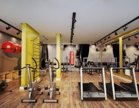 Aparelhos como bolas para pilates (esquerda) já são comuns nos projetos de academias.